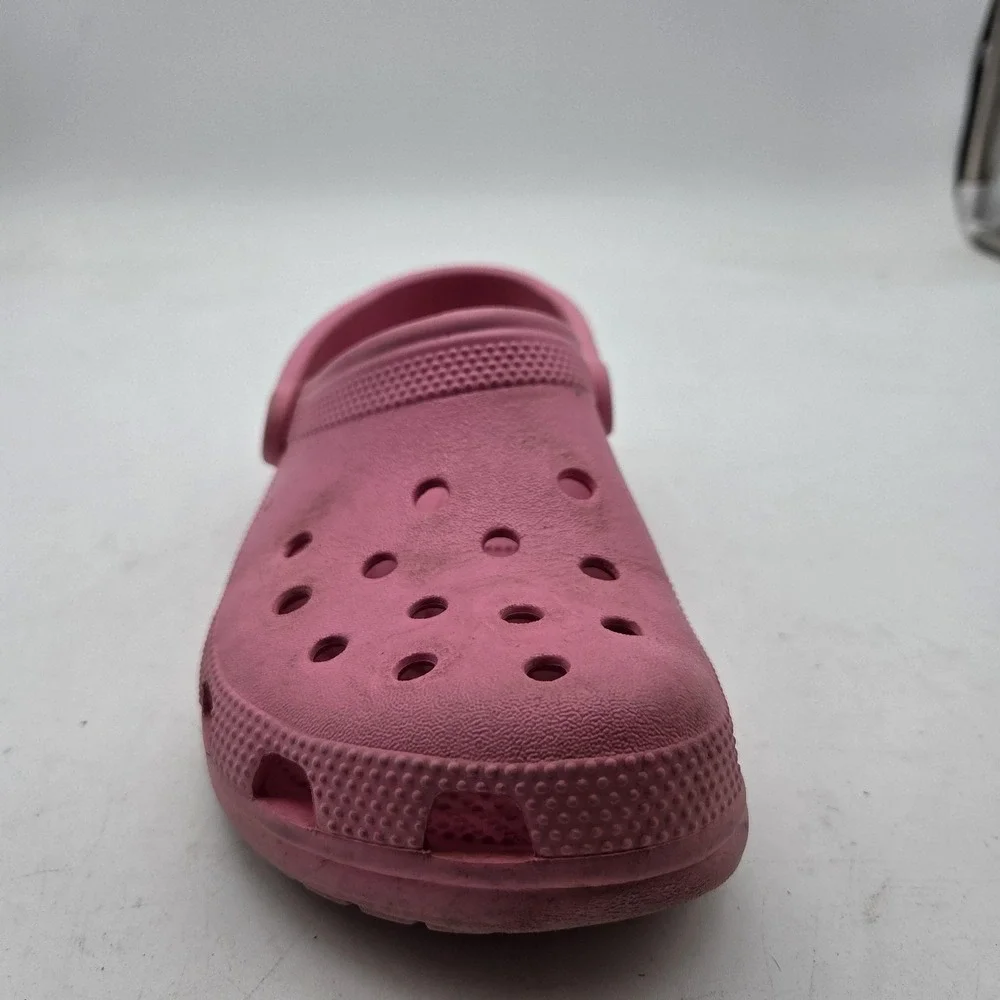 Crocs Shoes Kids Size 7 Pink Classic Clog Slip On Sandals Casual Rubber